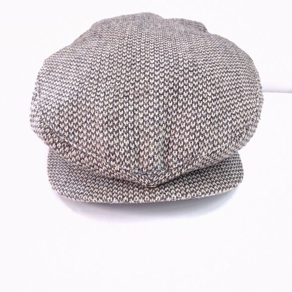 Vintage London Fog Gray/Beige Baker Newsboy Men Tweed Hat Cap Size M  Y2K Retro - Picture 2 of 12
